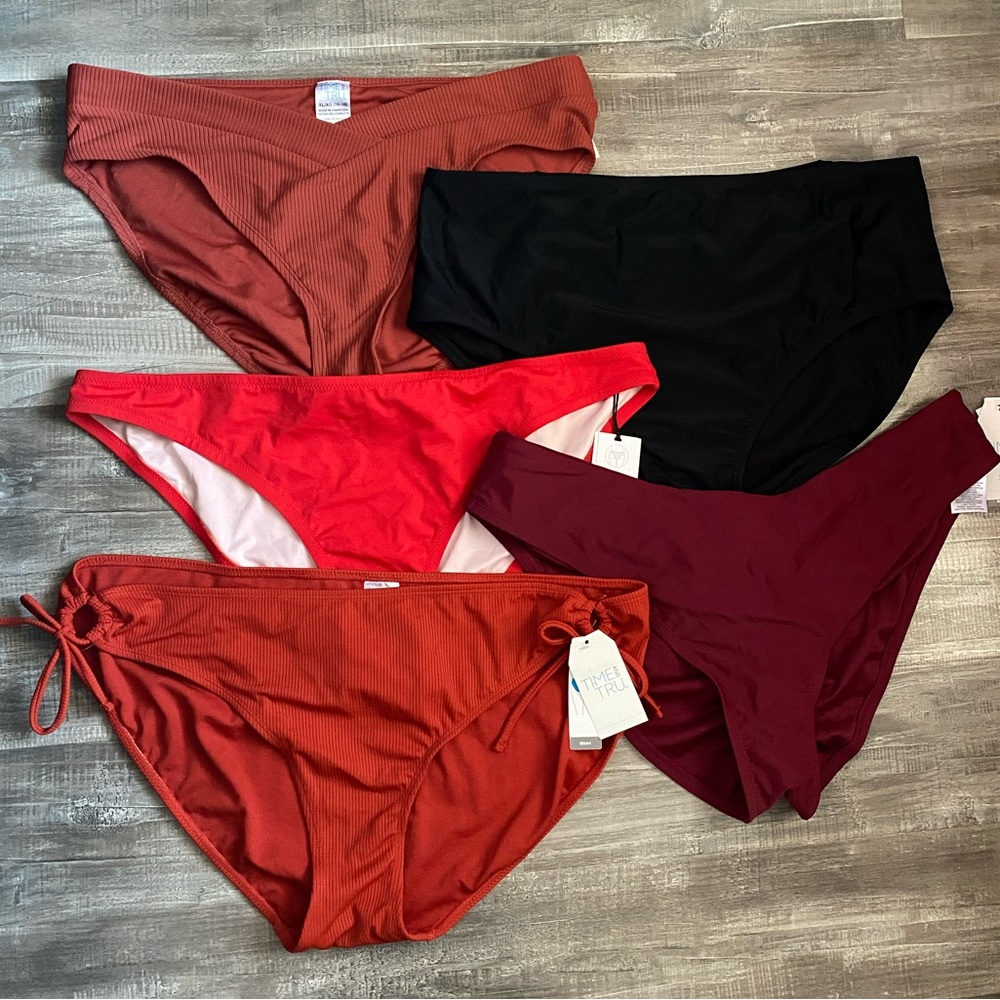 Lot of 5 Women Bikini Bottoms Size XLarge New